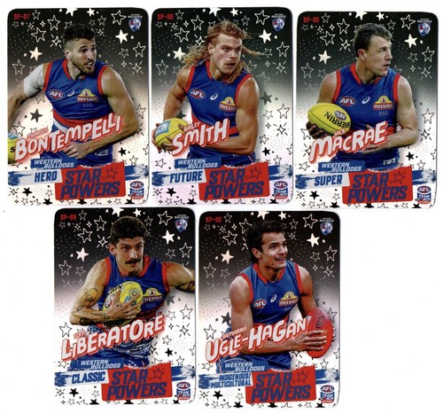 2022-teamcoach-star-powers-silver-team-set-western-bulldogs-5-cards