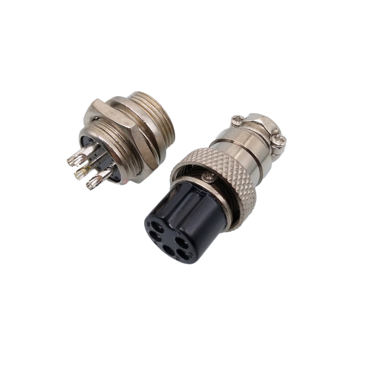 VISSQH GX12 Connecteur Aviation 2 Broches Mâle Et Femelle - 5A 12mm Métal Panneau Avec Capuchon En Caoutchouc (20 Pcs