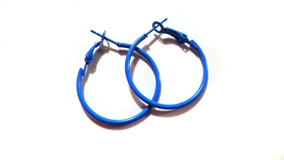 Clip-On Bamboo Hoop Earrings - 2 Inch Lightweight Wood Hoops, Assorted Colors, No Piercing Needed - View #7