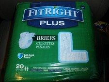 NEW Medline Fit Right Plus Briefs Incontinence Aid Quantity 20 LARGE Blue