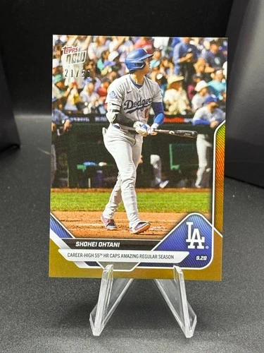 2025 MLB Topps NOW 790 SHOHEI OHTANI 55TH HR LOS ANGELES DODGERS GOLD 21/50