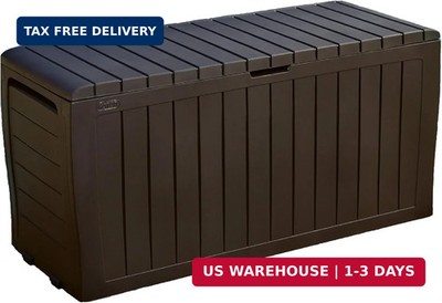 Keter Marvel Plus 71 Gallon Resin Outdoor Storage Box for Patio Furniture Cushio