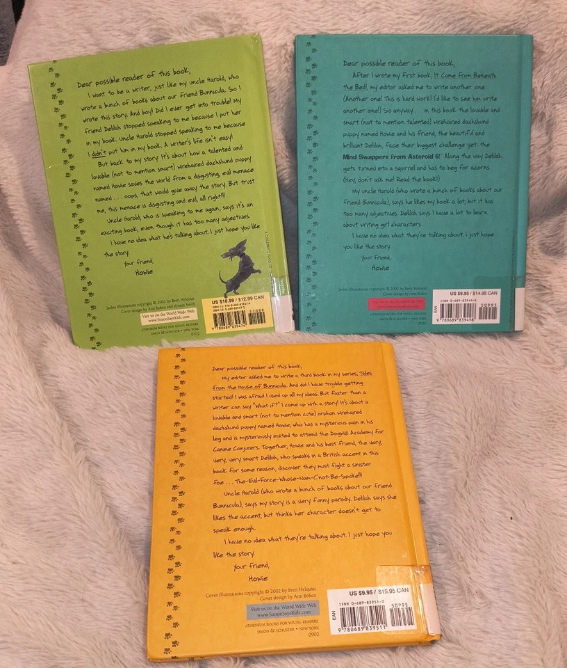 GREAT/VERY RARE Vintage/1990s EX-LIBRARY RENTALS Bunnicula Harcover Books #1-3 - Image 2 of 4