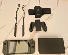 Nintendo Switch Console Grey Joy-Con Bundle w/ Dock, Grip, Straps & Leg Strap