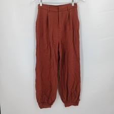 womans size small Cider High Waisted Elastic Pants Rust Brown Casual Lounge