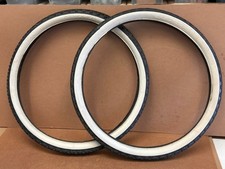 Vintage Carlisle Usa White Wall Knobby Bicycle Tires 26 X 2.125 Pair