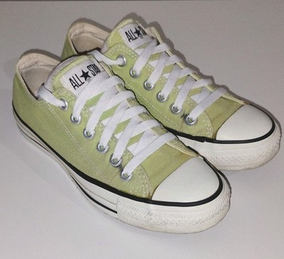 VTG 90s USA Converse All Stars Women 6.5 Mens 4.5 Punk Lime Sneaker Grunge Faded