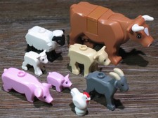 LEGO® Lechera Vaca Becerro Cabra Cordero Oveja Cerdo Pollo Granja Animal Minifigura