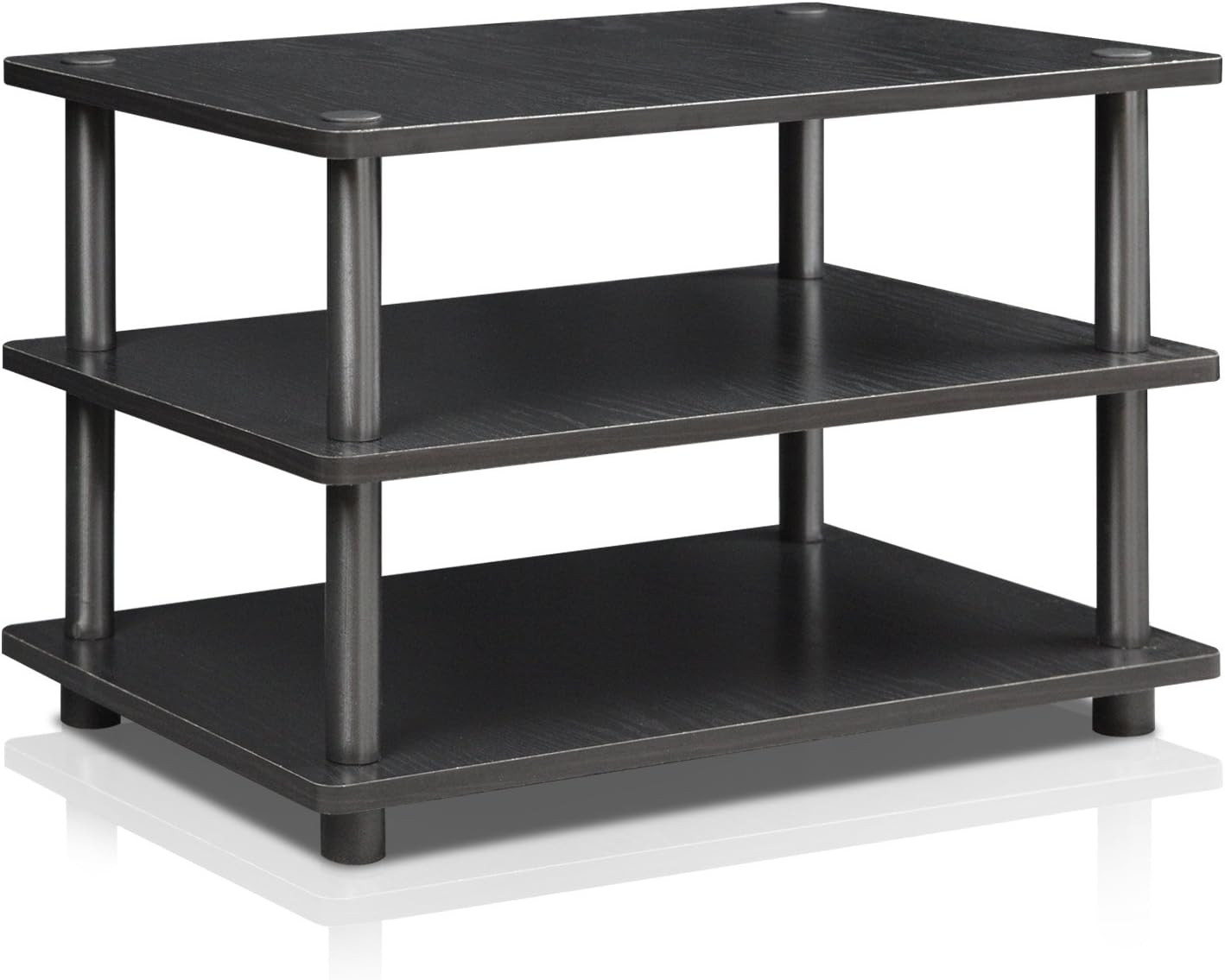 FURINNO Turn-N-Tube Easy Assembly 3-Tier Corner TV Stand, Bl