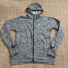 Nike Softshell Technique Running Jacket Women XS Gray Hooded Full Zip Run Train