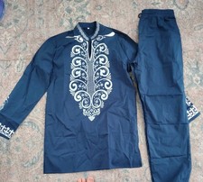 Daupanzees Mens African 2 Piece Set Long Sleeve Medium