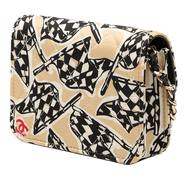CHANEL COCO Mark Matrasse Checkered flag Mini Chain Shoulder Bag