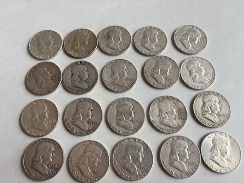 FRANKLIN Half Dollar Lot Of 20 90% silver ($10 face) - lot #5