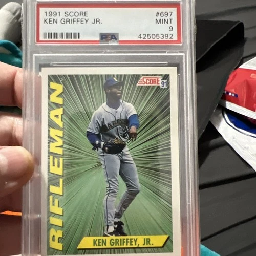 1991 Score Ken Griffey Jr #697 Seattle Mariners Rifleman PSA 9 HOF