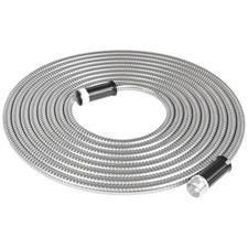 25 FT Stainless Steel Metal Water Hose Pipe Flexible Lightweight Garden