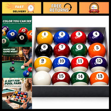 16-Piece Regulation Pool Ball Set - 2-1/4 Inch Billiard Balls for Game Room
