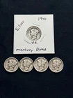 1940-44 Mercury Dimes 10C Silver .9 Set  Circulated Ungraded US coin no junk