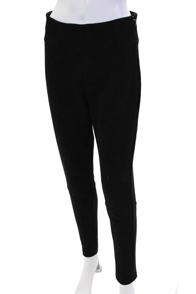 Calça esplêndida feminina com zíper lateral camurça sintética perna fina preta tamanho G - Imagem 2 de 4