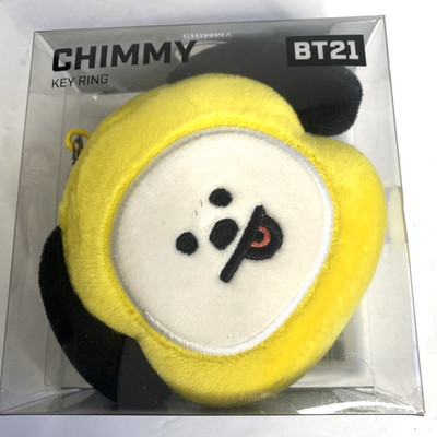 Chimmy Key Ring BT21 Yellow Playful Puppy Plushie NIB