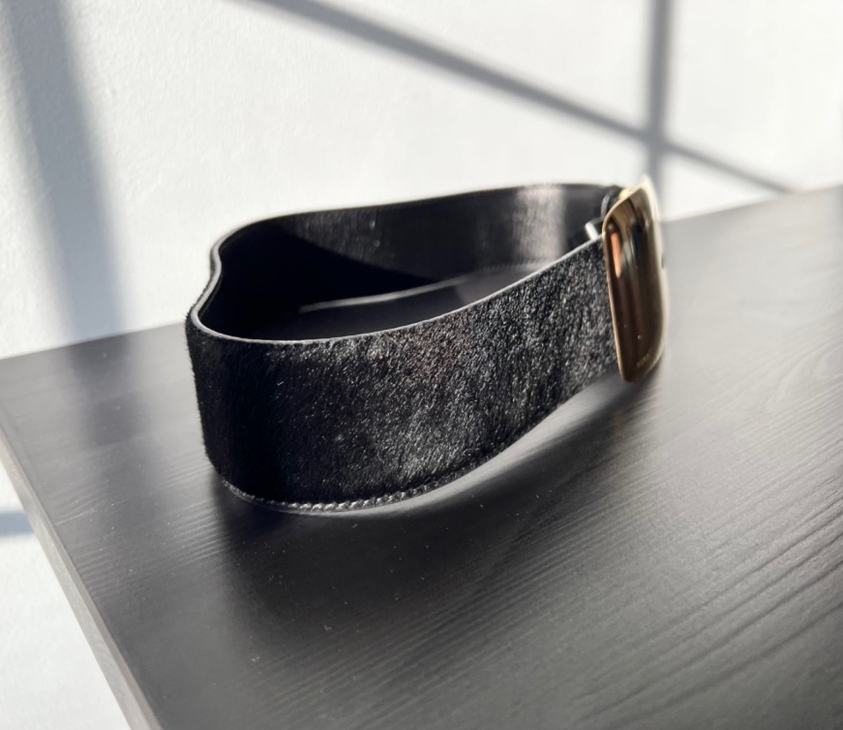 Vintage AW96 1996 Gucci by Tom Ford G-Logo Buckle Pony-Hair Calf