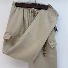 Brooklyn Cloth Mfg Co The Jogger Cargo Kids Size XL Beige Tapered Leg Sweatpants