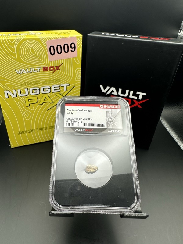VaultBox UnVaulted Montana Gold Nugget 0.74g Gold in NGC Holder w/ Box 🔥