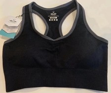 Sports Bra Large black removable padding NWT Padded Exercise Workout