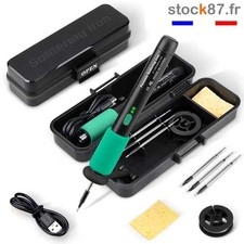 C212A# Fer à souder rechargeable portable sans fil 15W USB avec 3 pannes