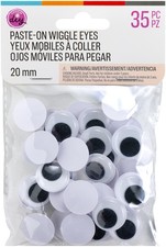 CousinDIY Paste-On Wiggle Eyes 20mm 35/Pkg-Black