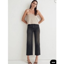 Madewell The Perfect Vintage Wide Leg Crop Jean Size 33 Charcoal NWT Relaxed