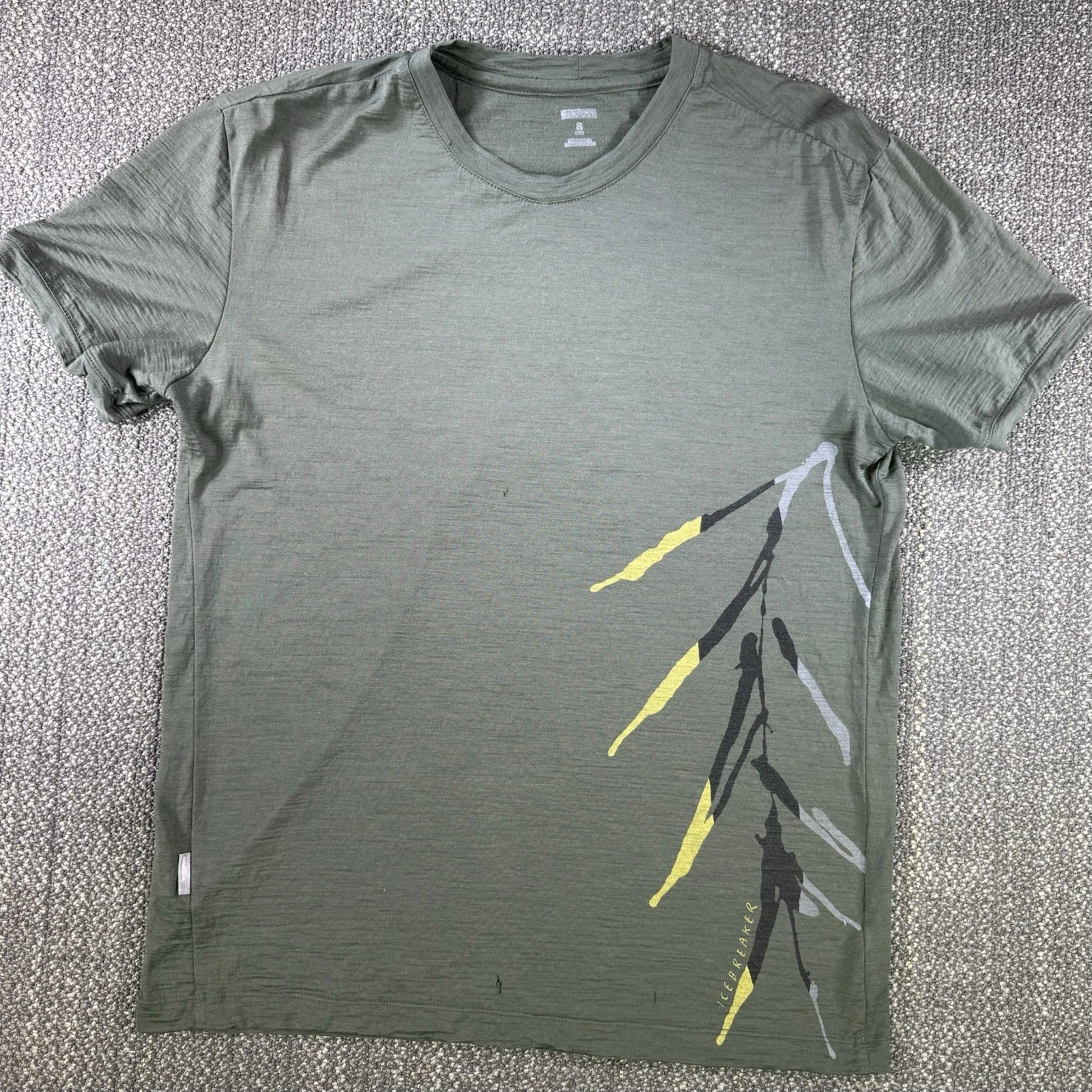 Icebreaker Crew Neck T Shirt S Green Merino Wool Blend Base Layer Floral Stretch
Opens in a new wind
