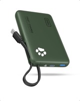 Power Bank 10000Mah 45W Mini Mit Integriertem USB-C Kabel Schnellladen GrüN