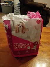 Vibrant Life Disposable Diapers Size Small 12 Count For Female Dogs