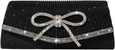 Bow Evening Bag Sparkly Clutch Purses for Women Wedding Glitter Rhinestone Party