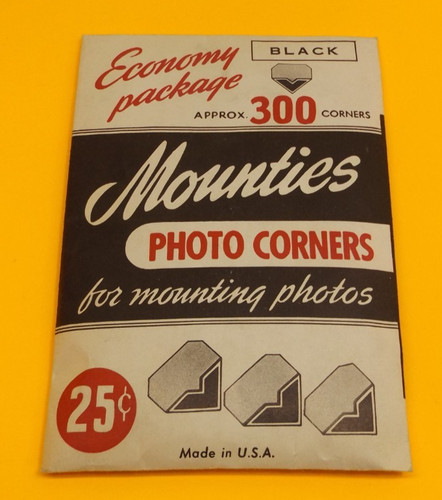 Vintage Mounties 300 Black Photo Album Mounting Corners