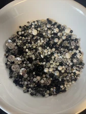 1 lb. + BEAD SOUP Random Mix Loose Beads New and Upcycled Black White Silver