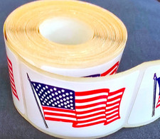 Older Roll of USA Flag Stickers Decals