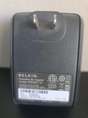 Belkin Powerline AV Adapter F5D4077 V1 Ethernet HomePlug Single Unit - image 1 of 2