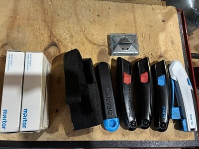 ON sALE.Martor SECUPRO 625 Safety Knife Box Cutter + lot  of (5) knives w/extras