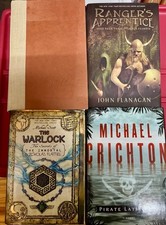 Fantasy & Adventure Book Lot Crichton Flanagan Scott Auel Hardcovers Mixed Set