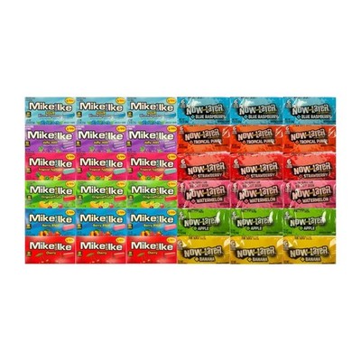 (36 PACK) Mike & Ike / Now & Later Candy Variety Pack   12 Flavors