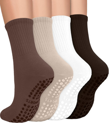 Pilates Socks for Women Non Slip Grip Socks for Yoga, Barre, Hospital, Barefoot