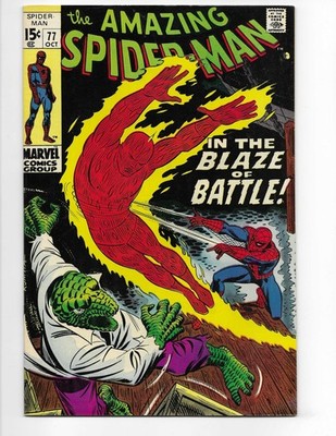 Amazing Spider-Man 77 1969 Marvel Comics VF 8.0 Lizard Human Torch