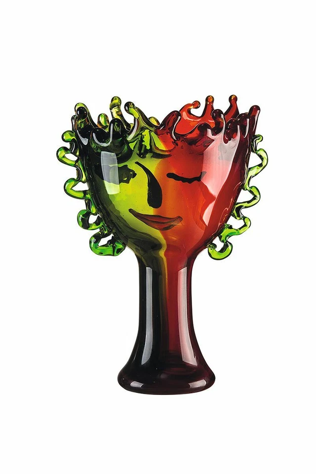 39851 GlasArt Design Schale Visual rot/grün/schwarz mundgeblasen & durchgefärbt - Bild 4 von 4