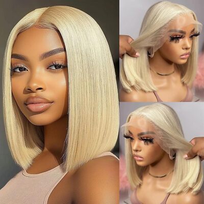 Bob Wig Human Hair 613 Blonde Bob 13×4 HD Lace Front Wig Human Hair 180% Density
