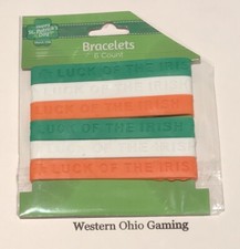 St. Patrick's Day 6 "Luck Of The Irish" Silicone Wristband Bracelets NEW Rubber