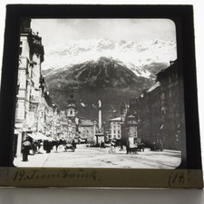 Innsbruck Maria-Theresien-Strasse Fotoplatte Um 1920-1930 Glas Positiv Glas Dia