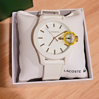 Brand New w/ Tag N Box Lacoste Unisex 12.12 White Silicone 
