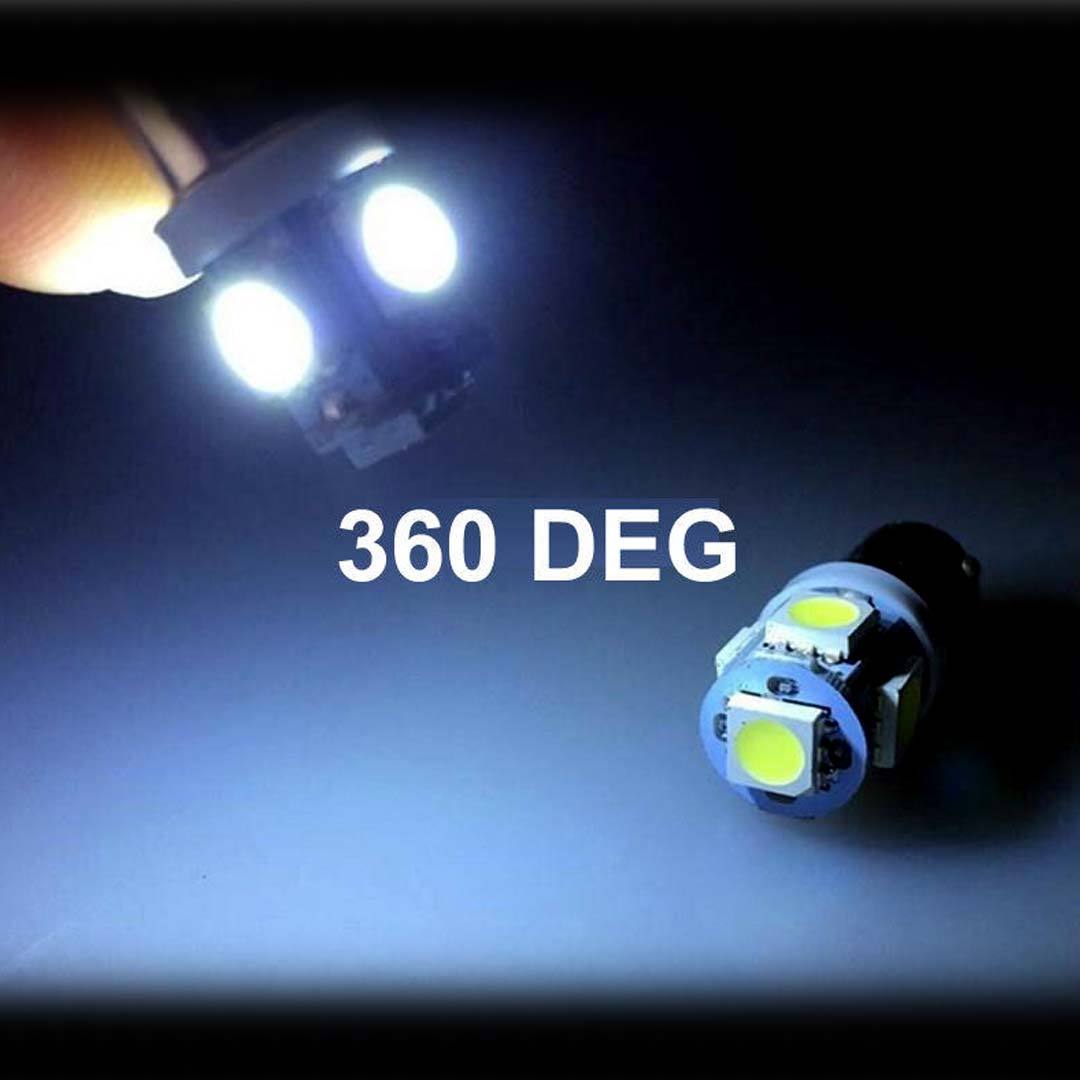 2-Pack BA9S T4W Super White LED Bulbs - 6000K, 140 Lumen - For Car & Motorcycle Lights 6 thumbnail image