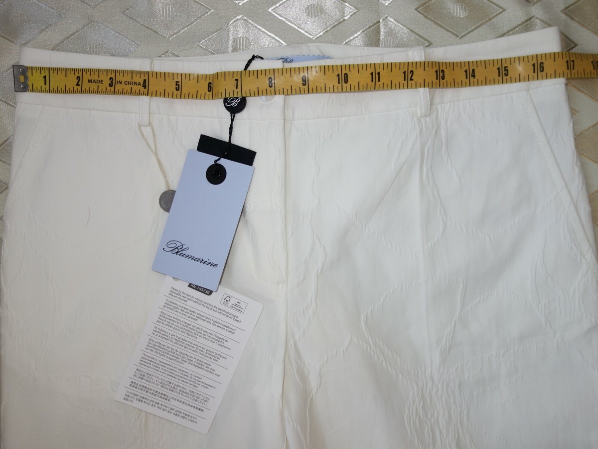 NEW BLUMARINE WHITE WIDE LEG WOMEN'S DRESSY PANTS IT 46 US 8